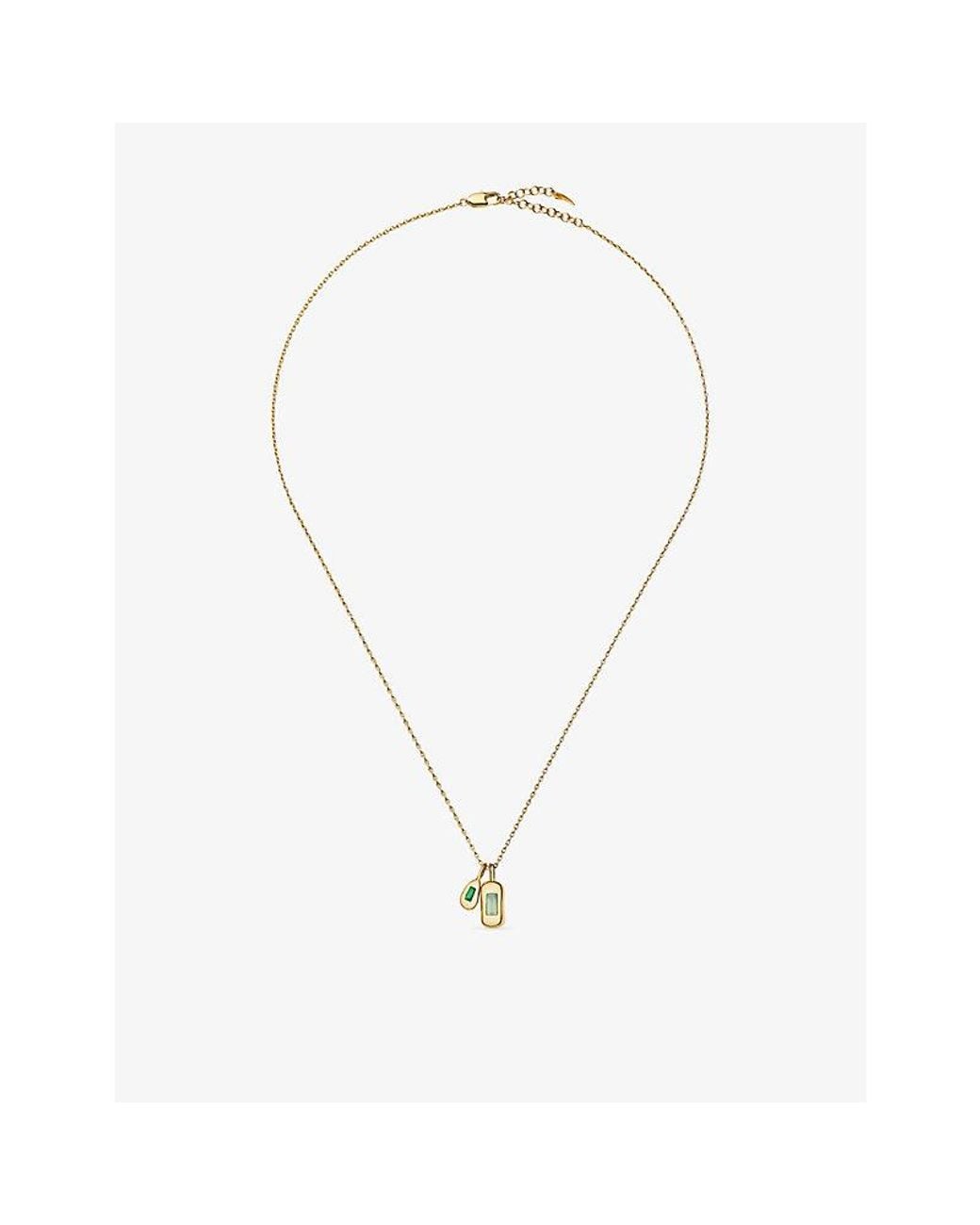 Missoma Metallic Molten Gemstone Bean 18Ct-Plated Brass Pendant Necklace