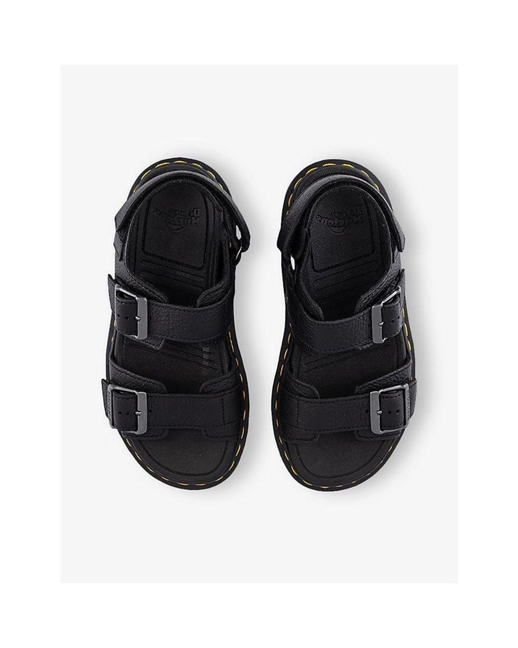 Dr. Martens Black Zebzag Nubuck-Leather Sandals