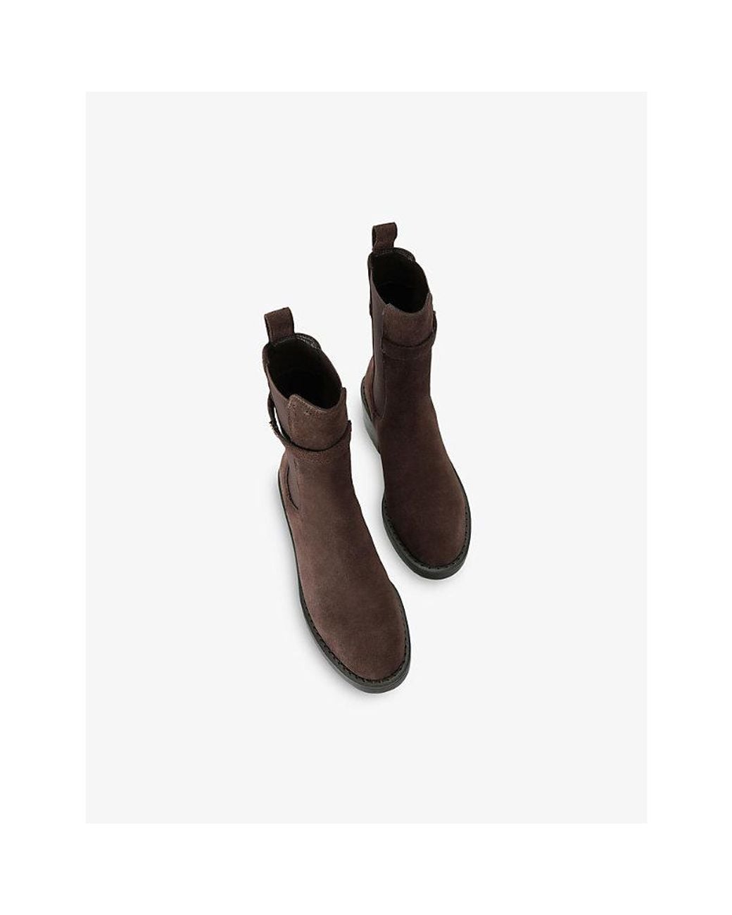 Steve Madden Brown Charity Faux-Suede Heeled Chelsea Boots