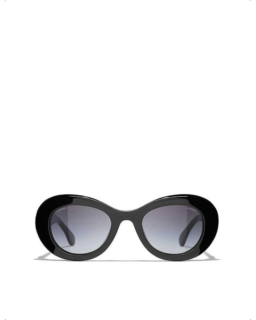 Chanel Oval Sunglasses in Black