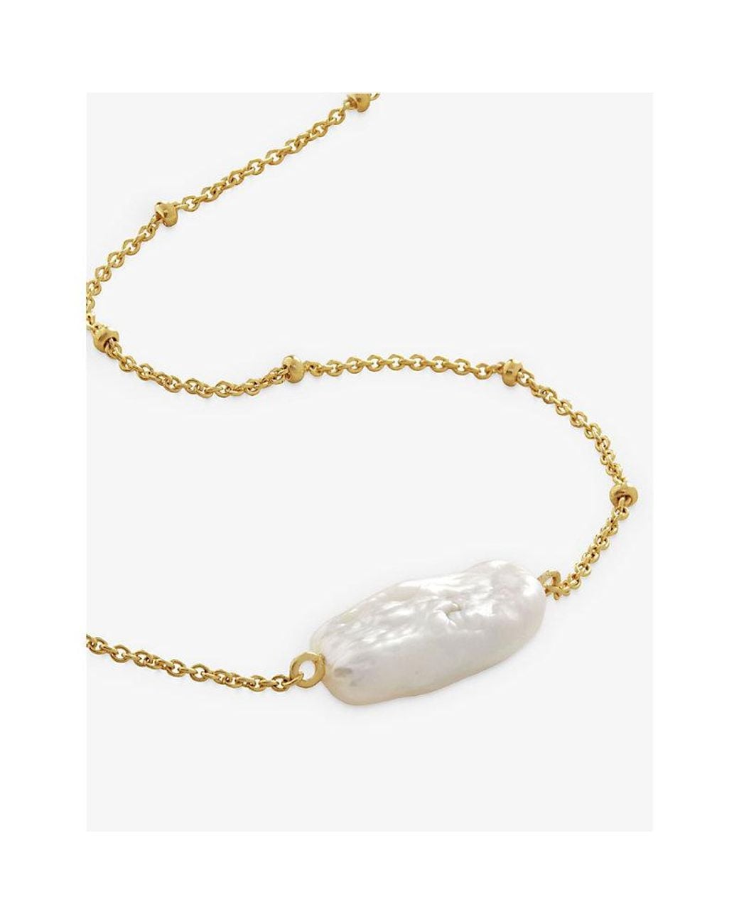Monica Vinader Natural Biwa-Pearl 18Ct-Plated Vermeil Recycled Sterling- Pendant Necklace