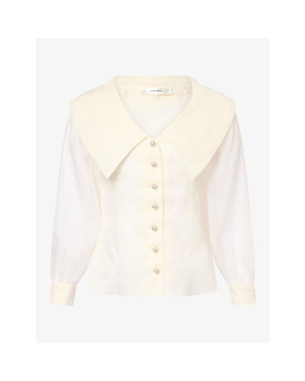 FRAME White The Regency Silk Shirt