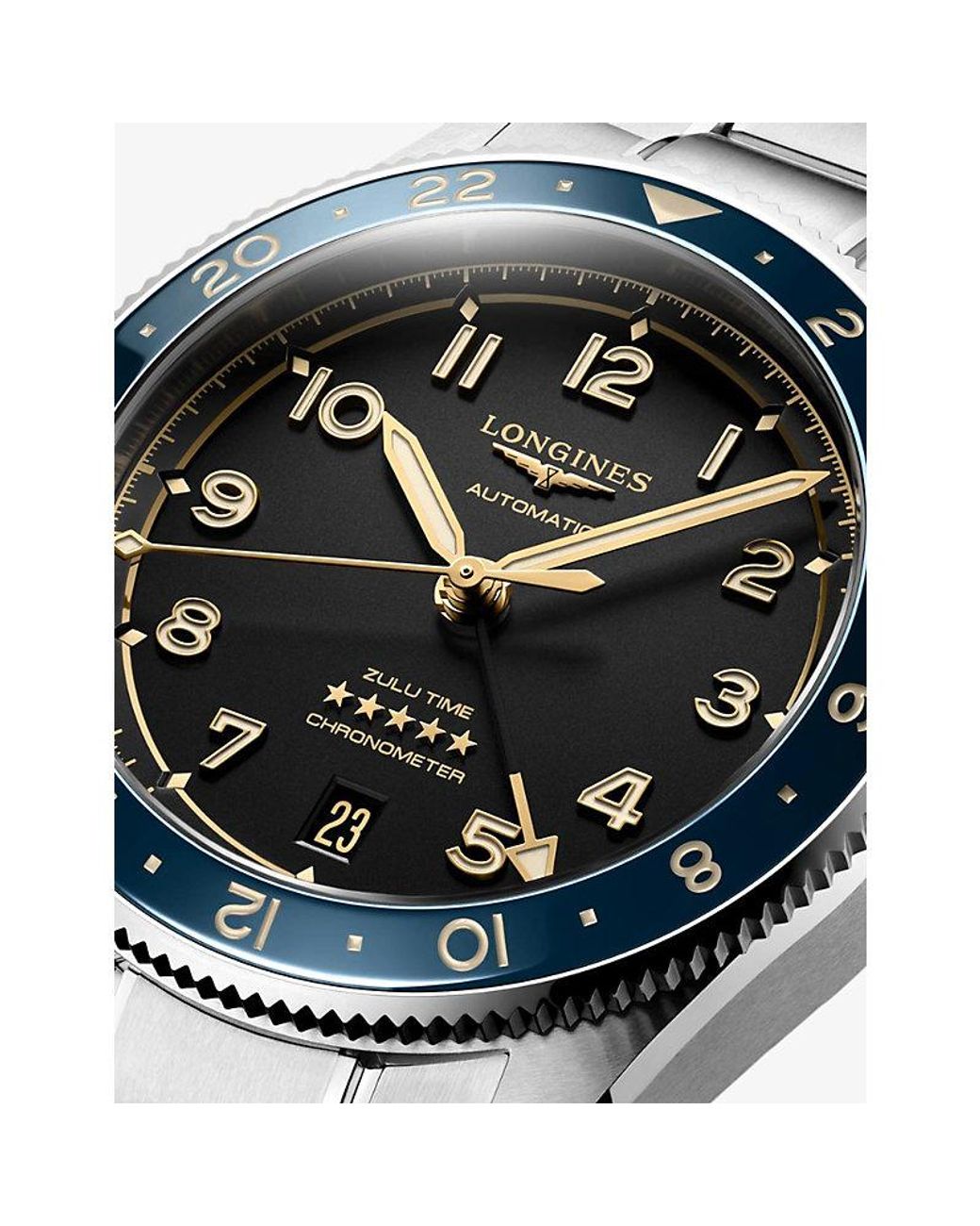 Longines Multicolor L3.802.4.60.6 Spirit Zulu Time Stainless-Steel And Ceramic Bezel 39Mm Automatic Watch for men