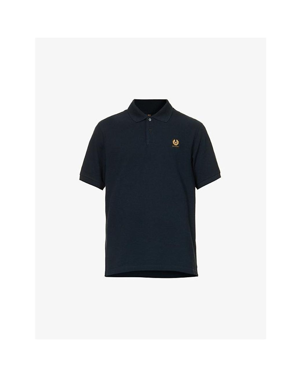 Belstaff Brand-patch Branded-button Regular-fit Polo Shirt in Blue for | Lyst