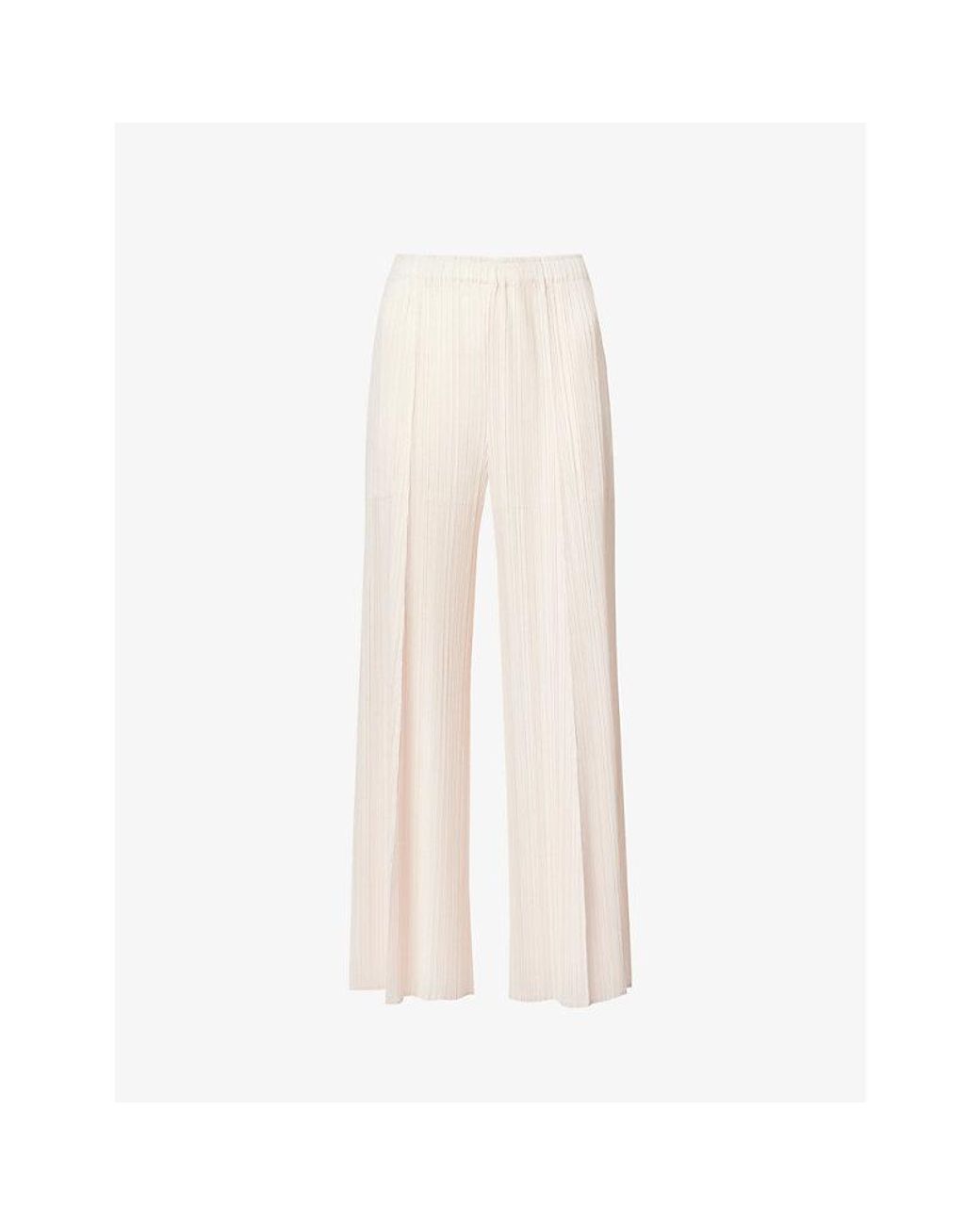 Pleats Please Issey Miyake Mellow Pleated Wide-leg High-rise