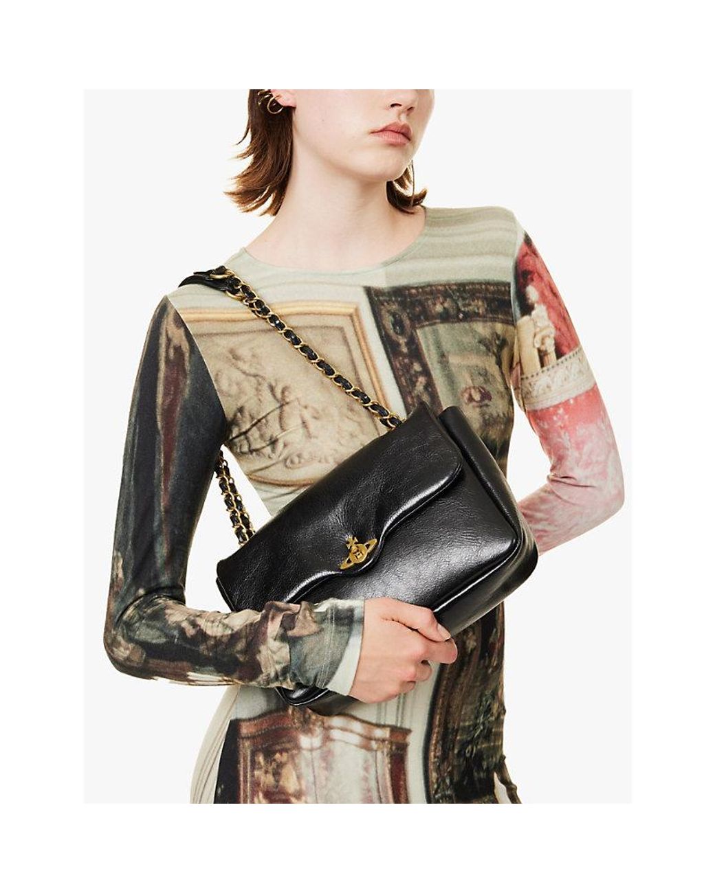 Vivienne Westwood正規品/送料関税込み ANITA CHAIN BAG Vivienne Westwood Anita Chain Shoulder Bag | Black | FARFETCH CA