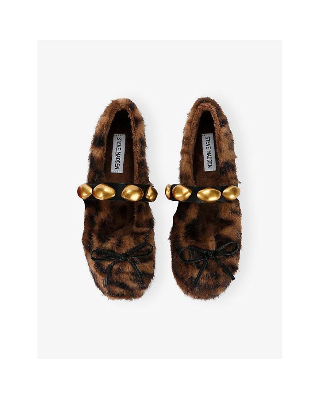 Steve Madden Brown Toasted Faux-Fur Ballet Flats