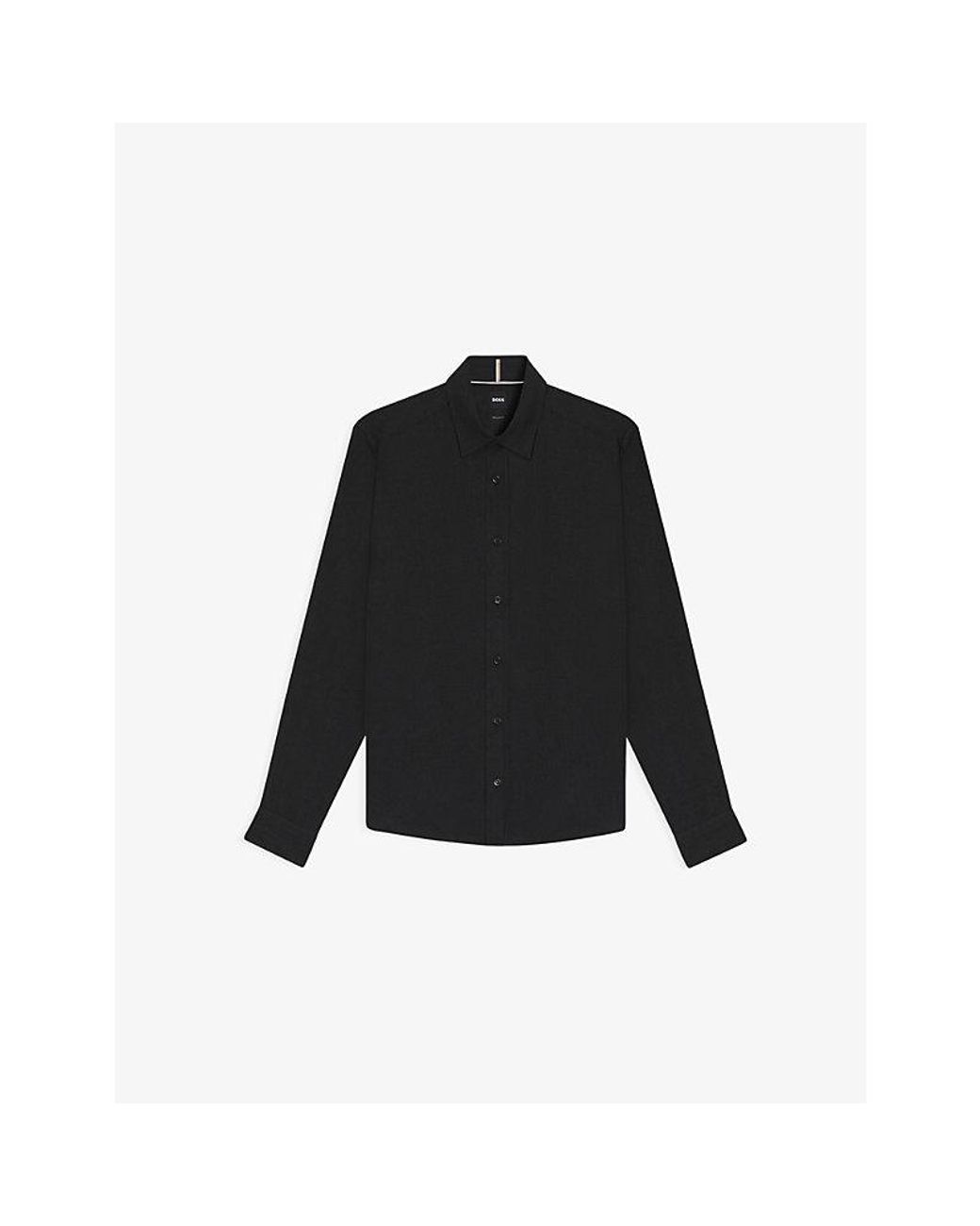 Boss Black Kent-Collar Slim-Fit Cotton-Blend Shirt for men