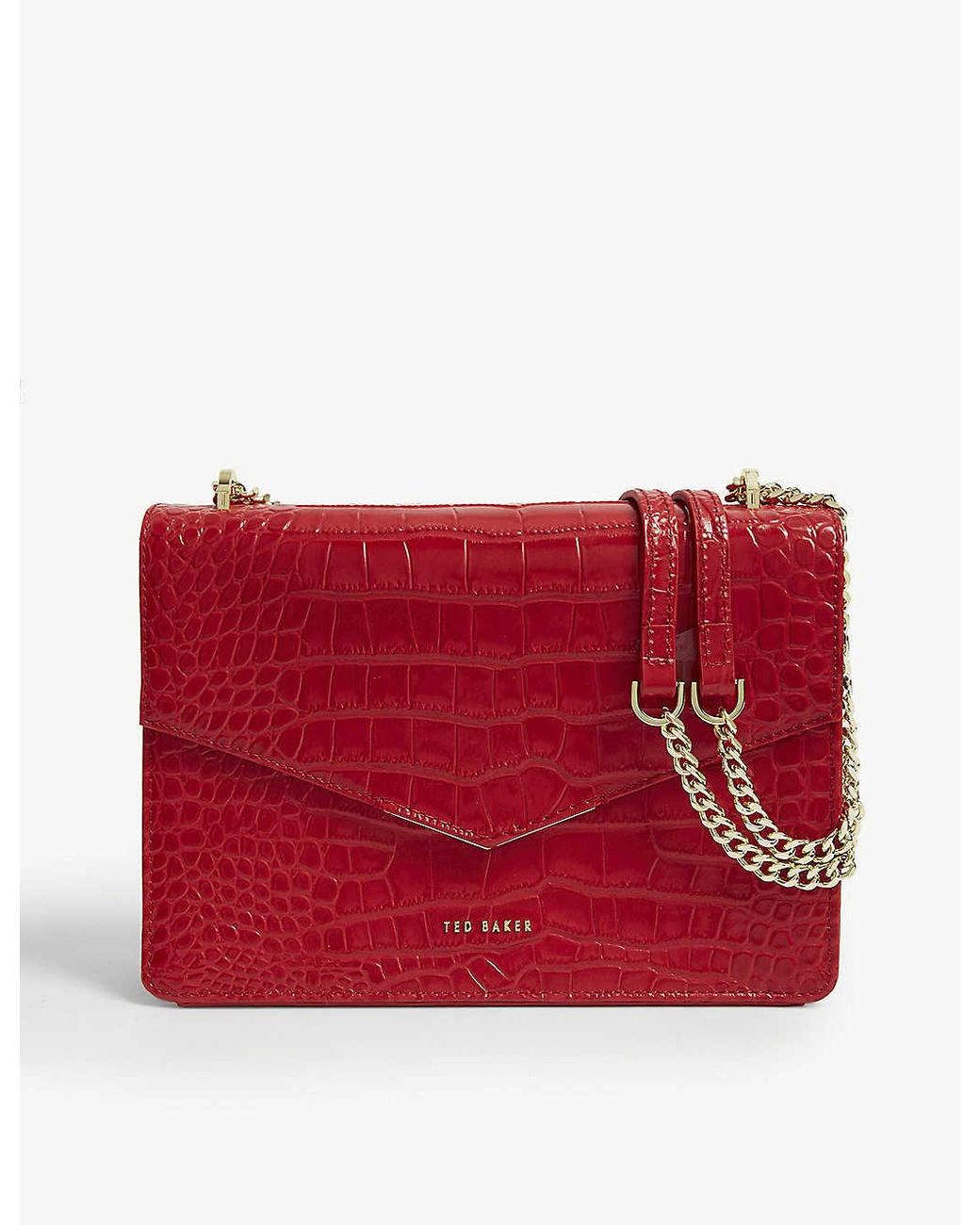 Ted Baker Leather Chain Linked Crossbody bag - Red Crossbody Bags, Handbags  - W3B74094 | The RealReal
