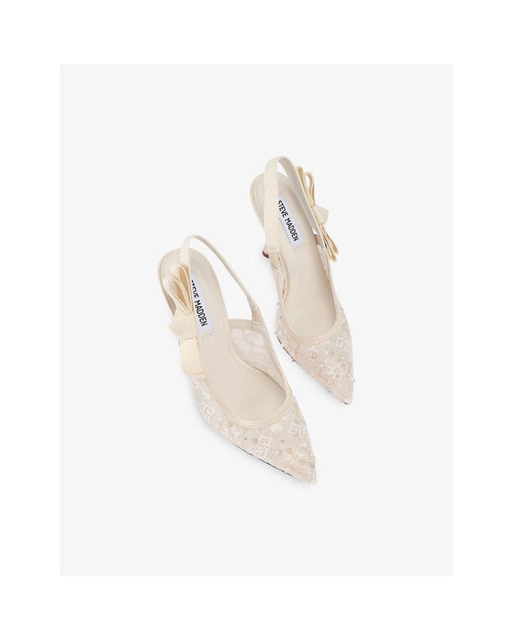 Steve Madden White Brylie Lace Slingbacks