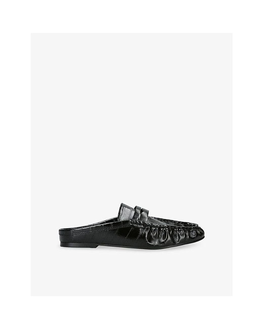 Steve Madden Black Rafe Faux-Leather Mules