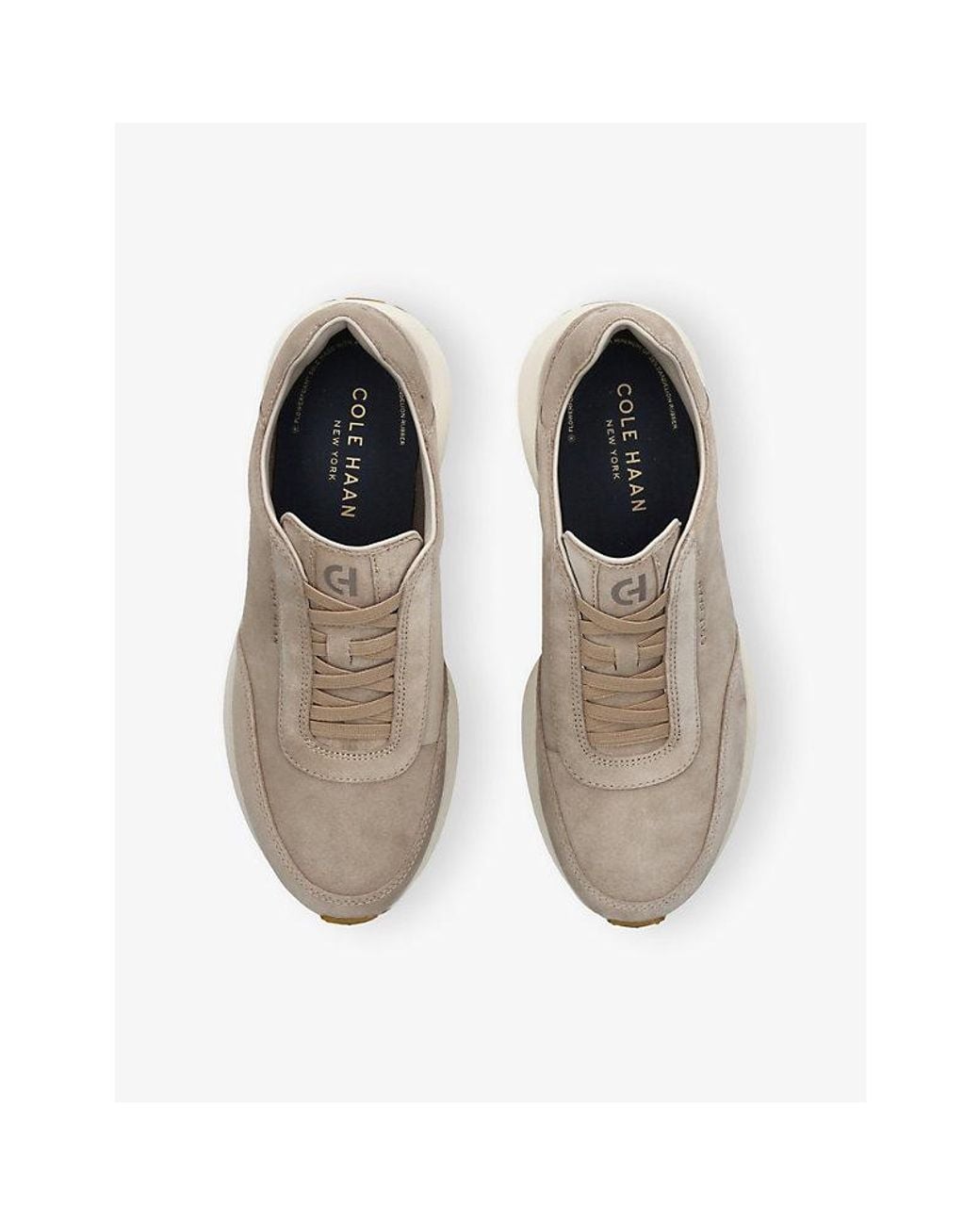 Cole Haan White Grandpro Luxe Mile Suede Trainers for men
