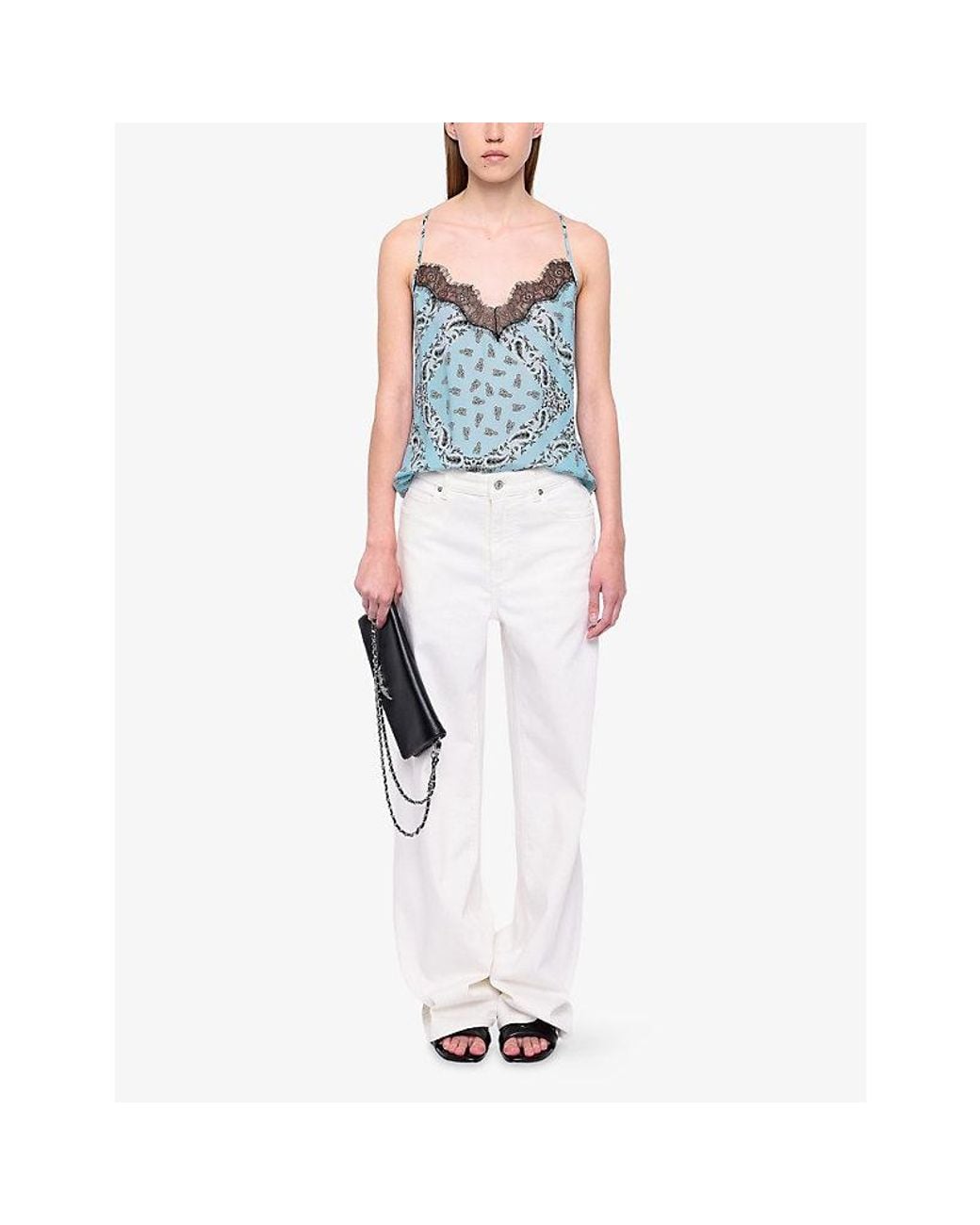 Zadig & Voltaire Blue Cespa V-Neck Bandana-Print Woven Cami