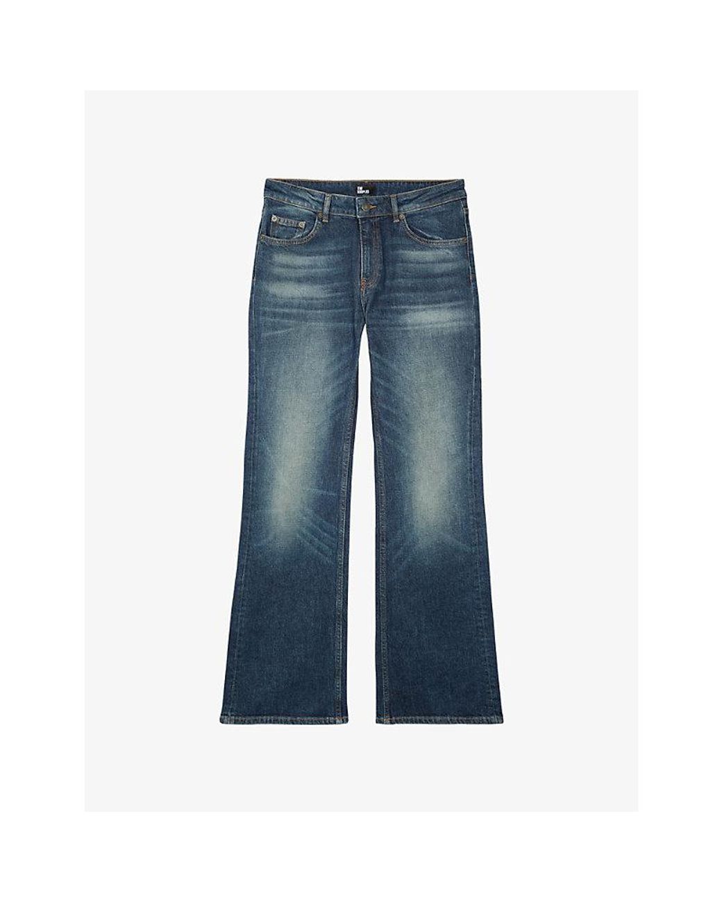 The Kooples Blue Flared-Leg Low-Rise Denim Jeans