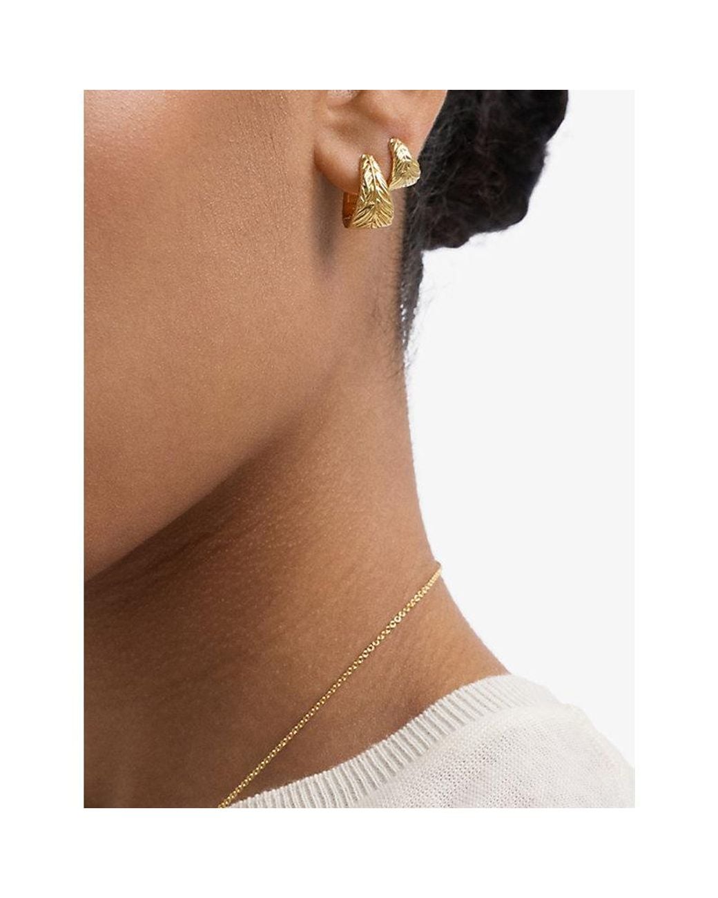 Astley Clarke Metallic Terra Tapered Scoop 18Ct- Plated Sterling- Huggie Earrings