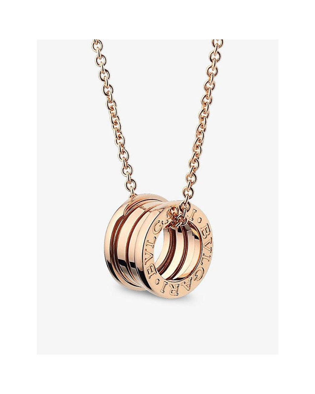 BVLGARI Metallic B.Zero1 Two-Band 18Ct Rose- Pendant Necklace