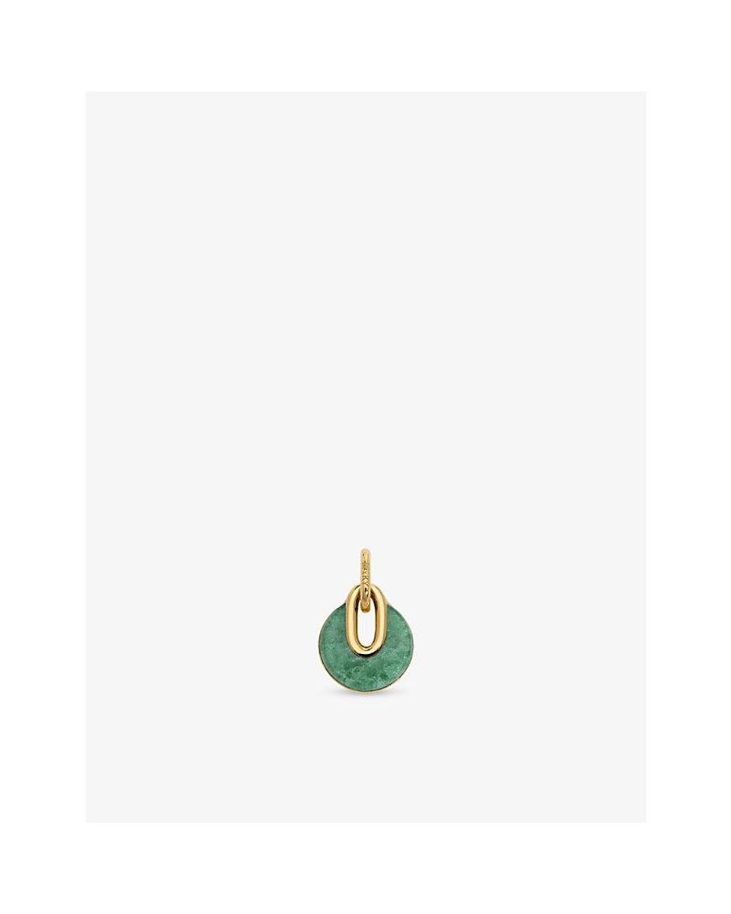 Monica Vinader Green Kate Young Gemstone 18Ct Vermeil And Aventurine Gemstone Pendant Charm