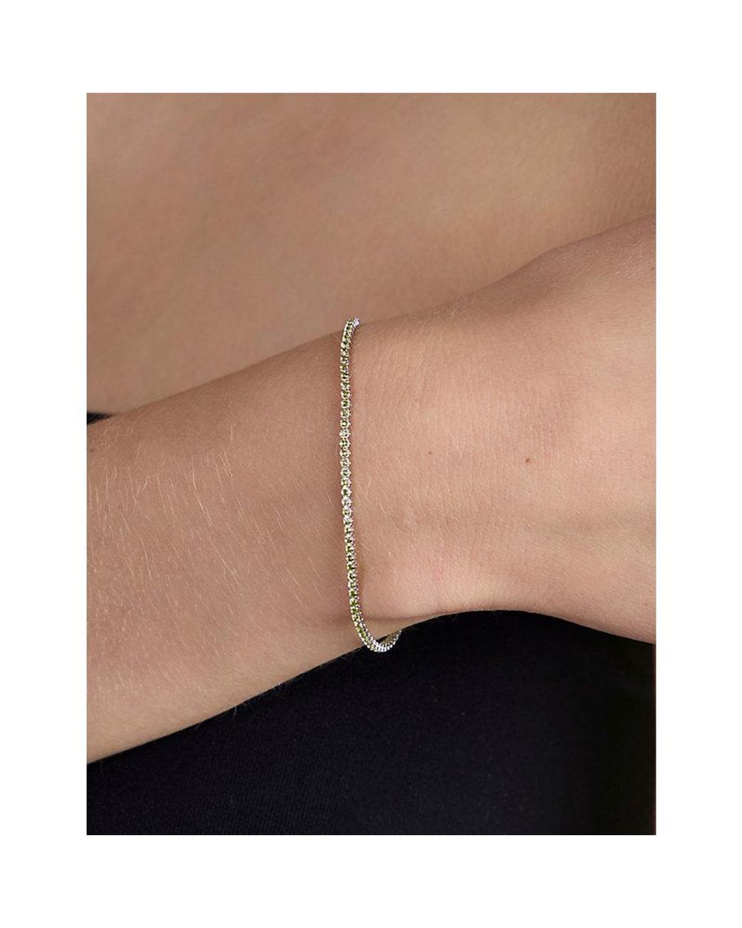 Astrid & Miyu White Tennis Chain Rhodium-Plated Brass And Cubic Zirconia Bracelet