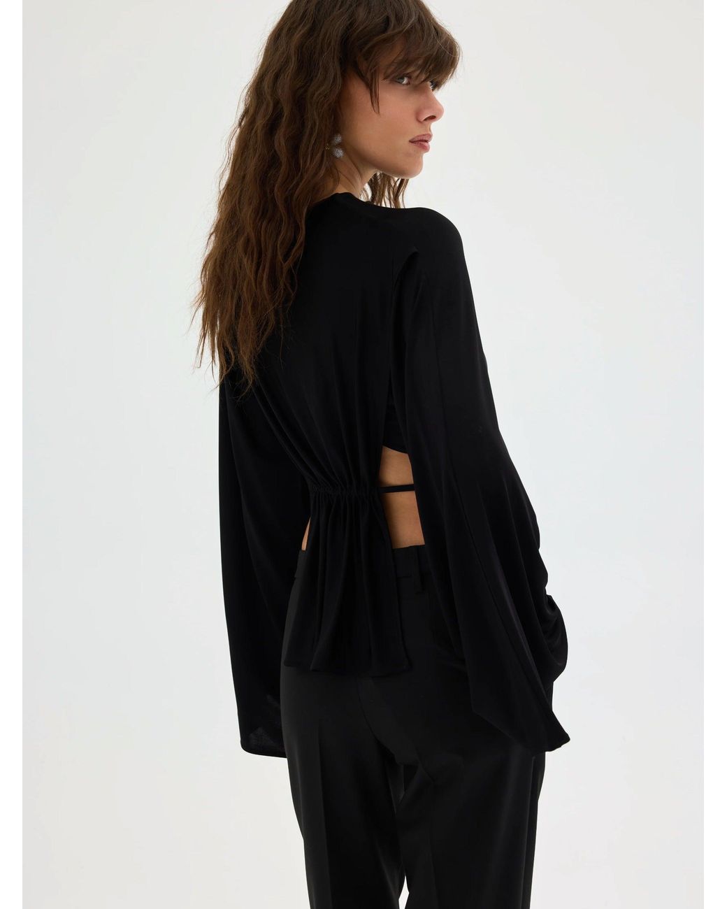 Sélone Studio Black Delphine Seamless Open-Back Top