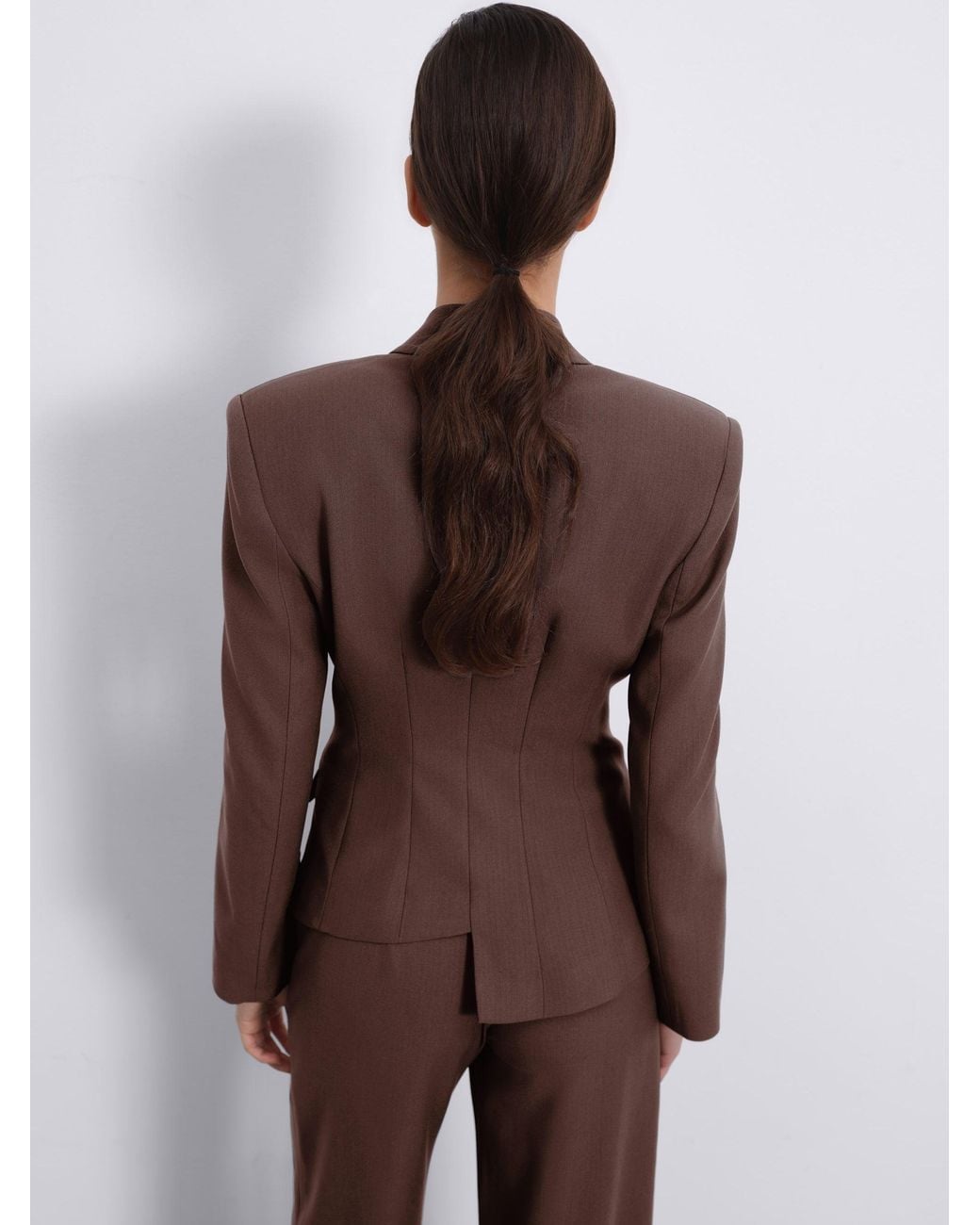 Sélone Brown Oris Asymmetric Tailored Blazer