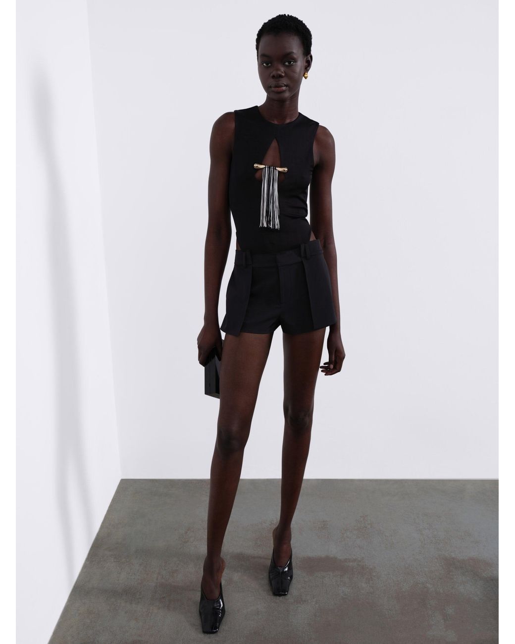 Sélone Black Nina Fringed Bodysuit