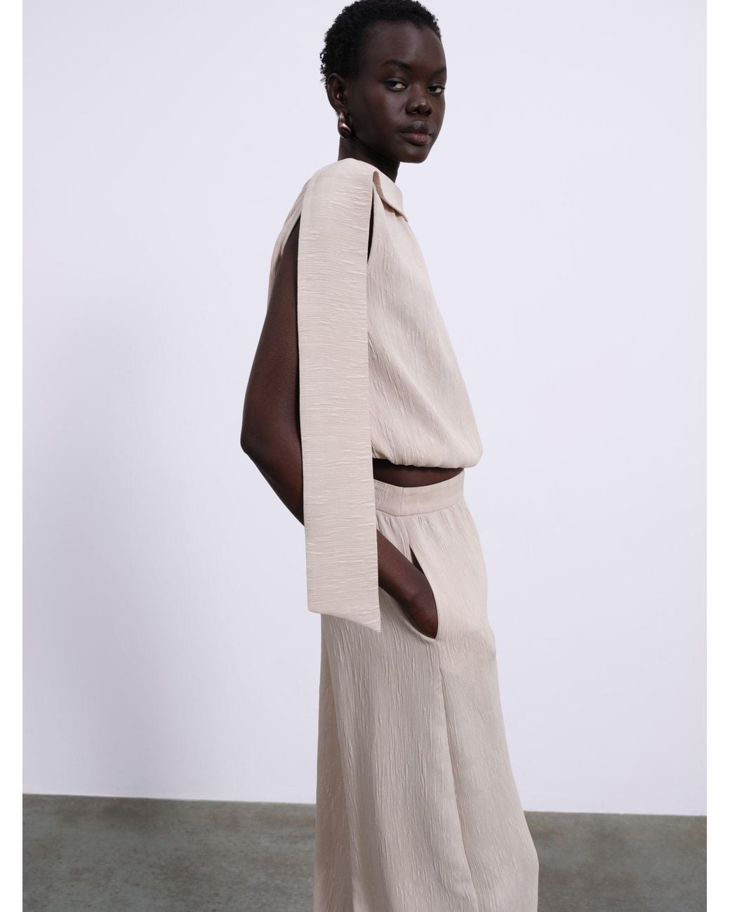 Sélone Natural Selis Scarf-Tie Top