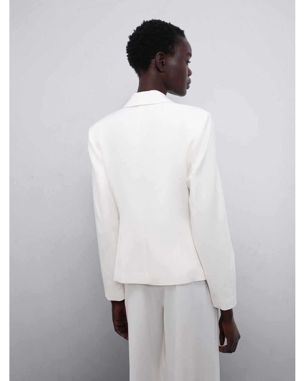 Sélone White Nore Asymmetric Wrap Blazer