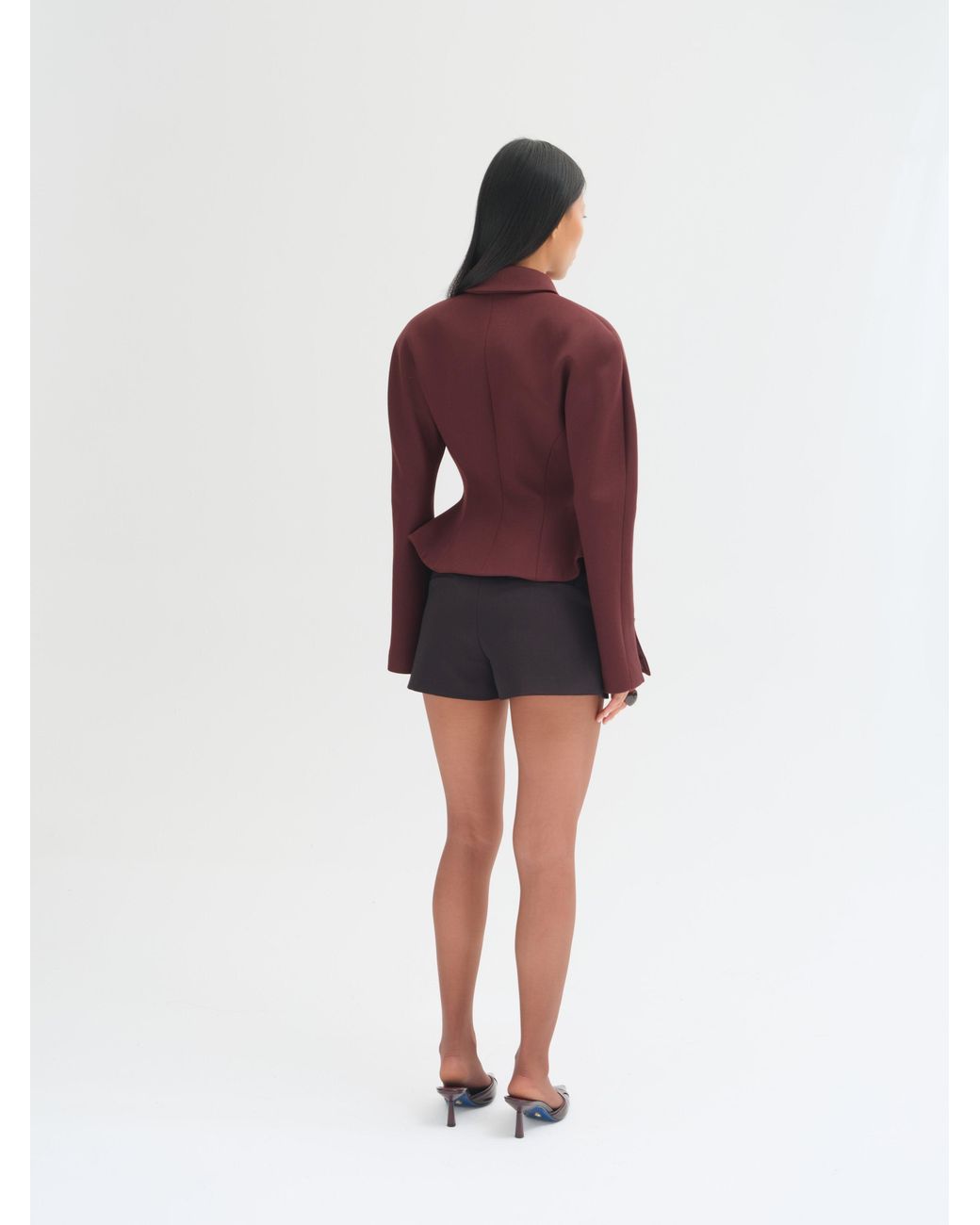 Sélone Studio Red Ines High-Waisted Crossover Shorts
