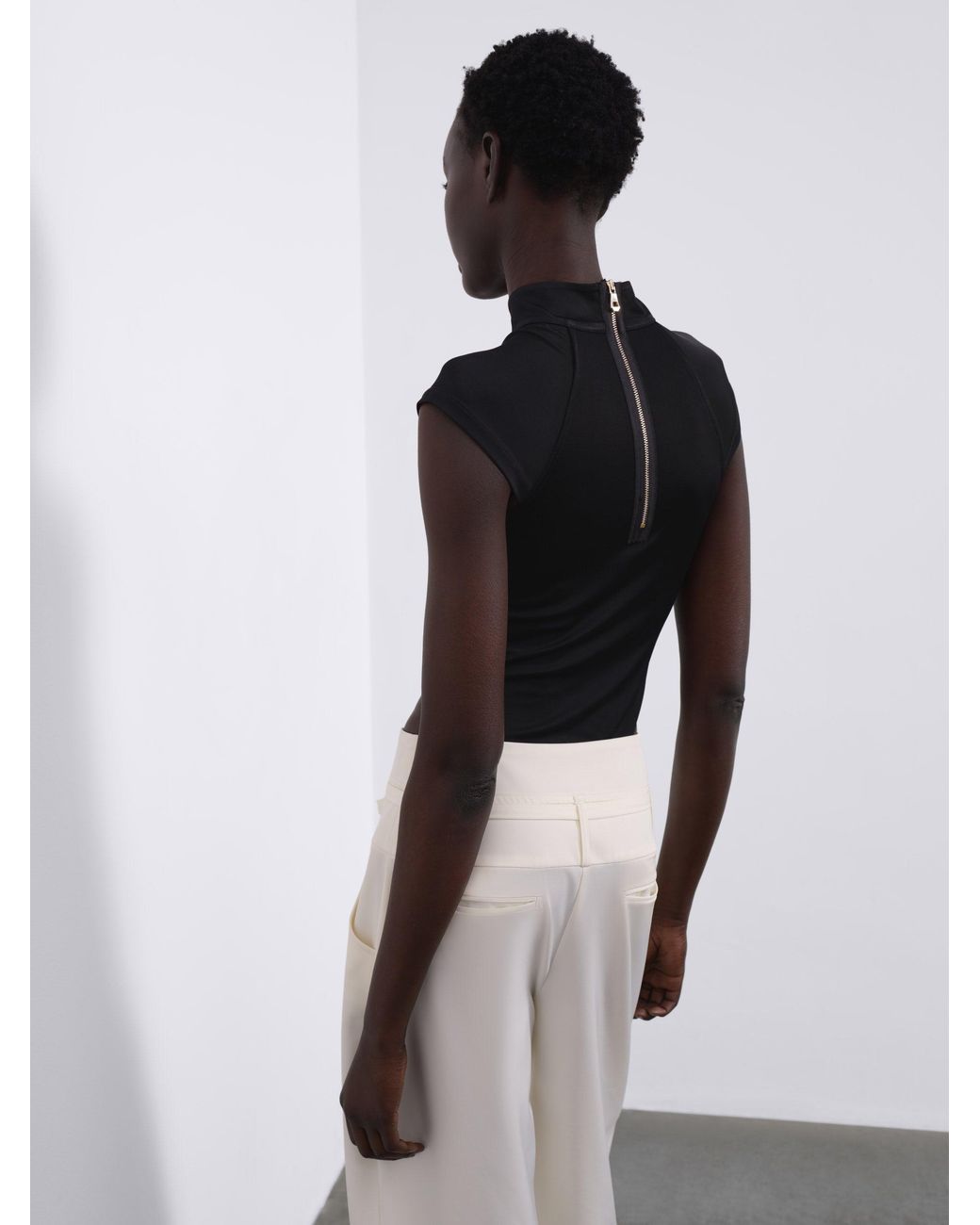 Sélone Black Arin High-Neck Bodysuit