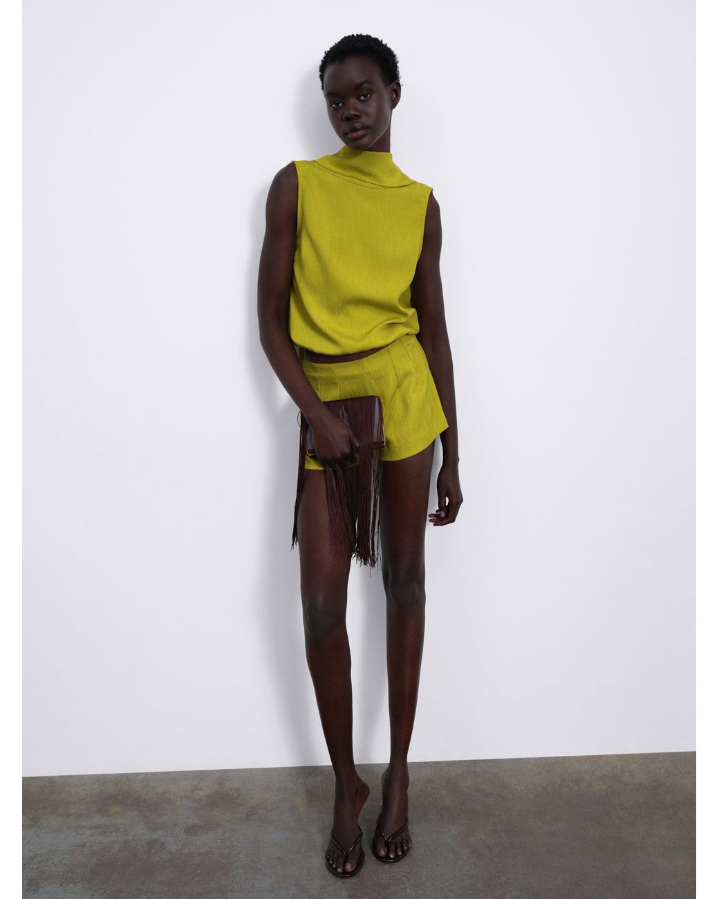 Sélone Green Helia Relaxed Shorts
