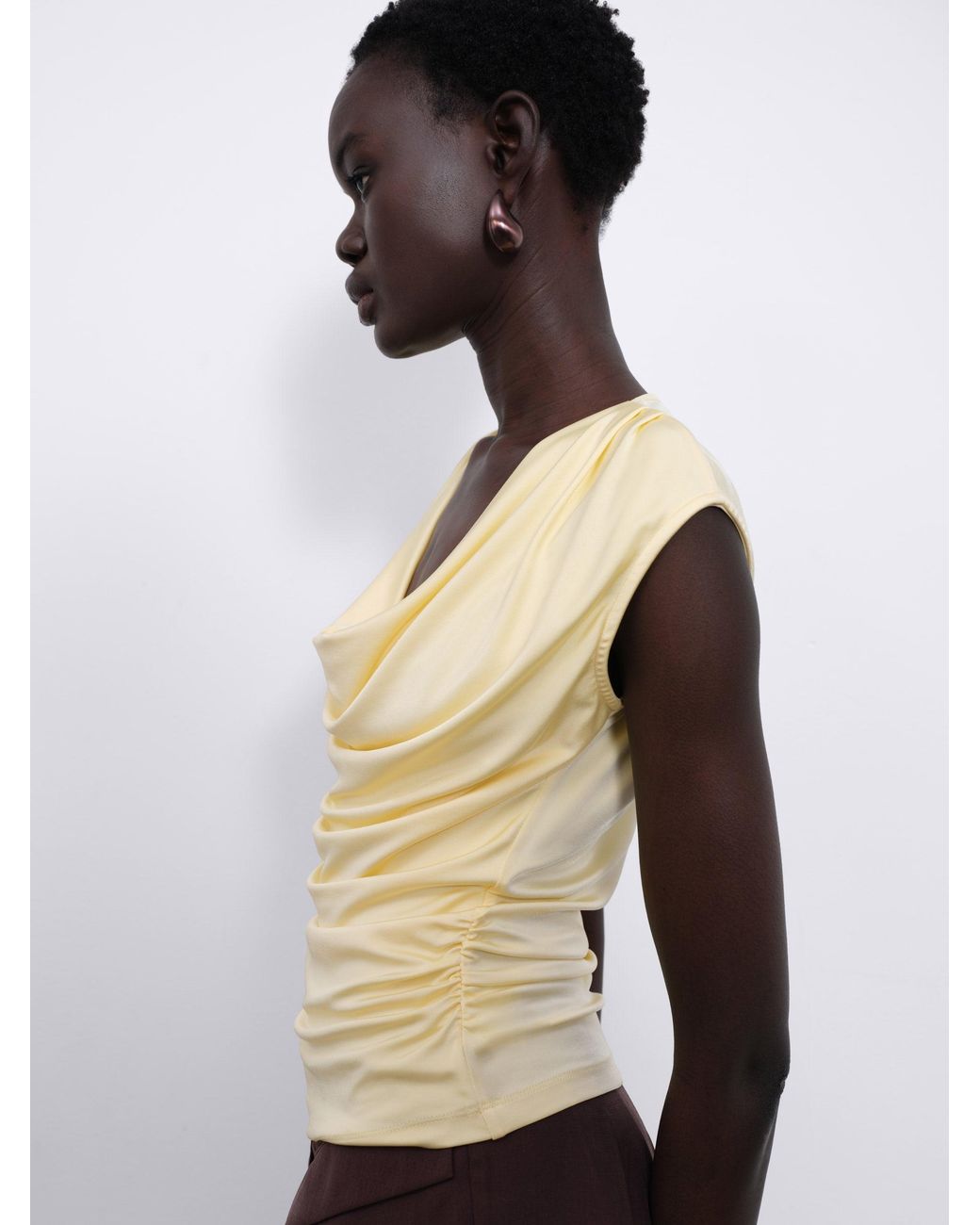 Sélone Yellow Ylune Liquid Drape Top