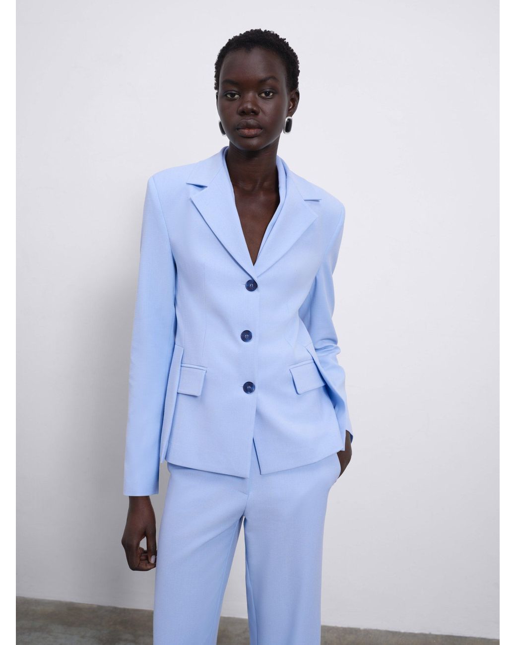 Sélone Blue Aura Overlay Tailored Jacket