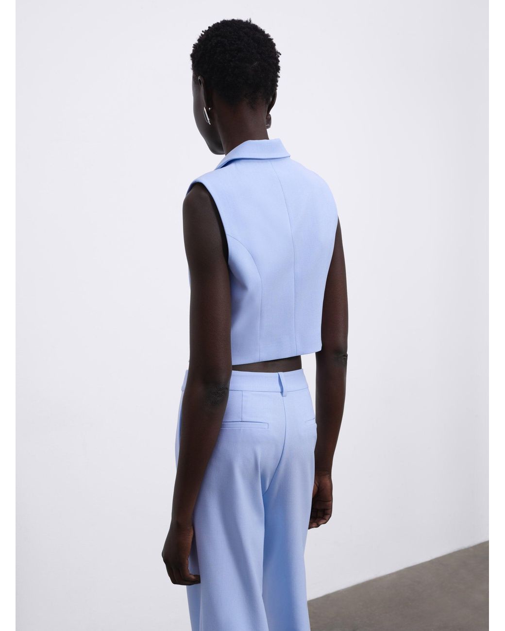 Sélone Blue Aura Slit Tailored Vest