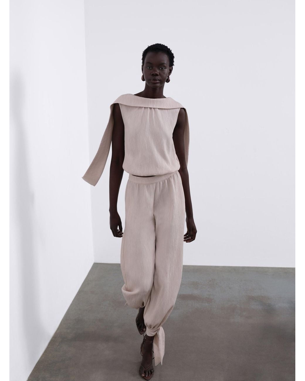 Sélone Natural Selis Scarf-Tie Top
