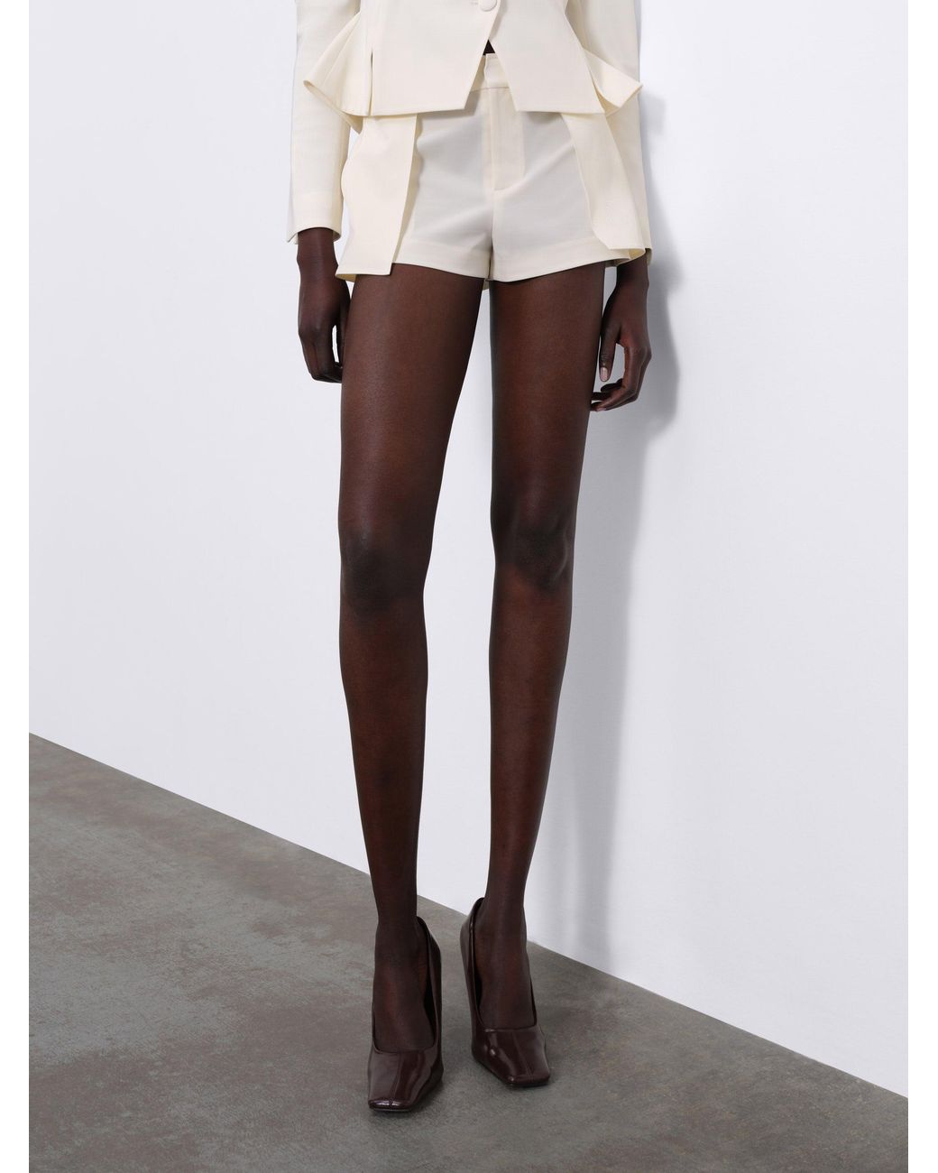Sélone White Elen Double Layer Shorts