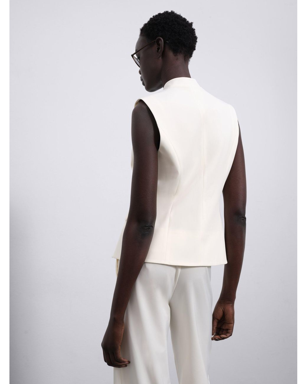 Sélone White Lora Tailored Vest