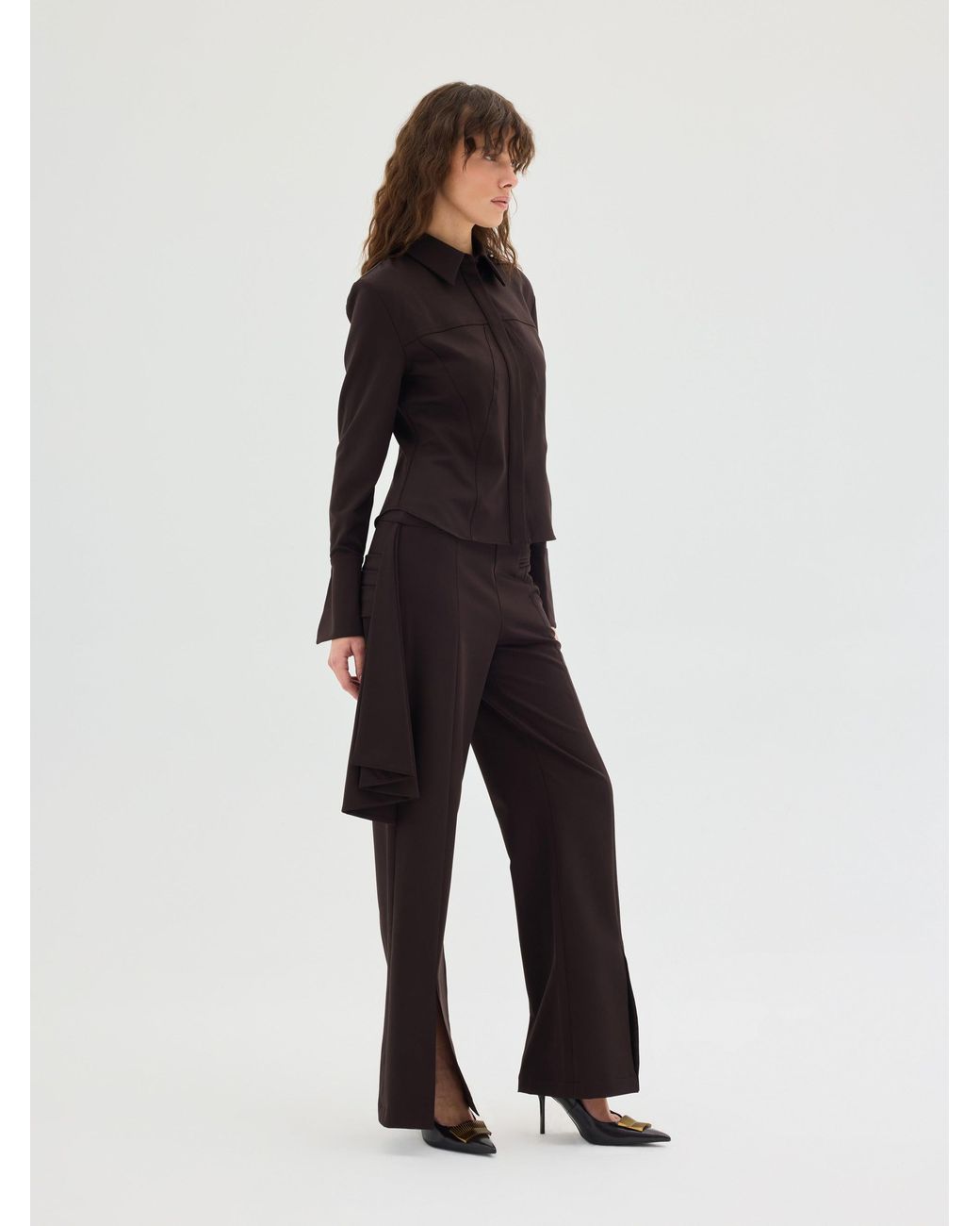 Sélone Studio Blue Rielle Handkerchief-Detail Trousers