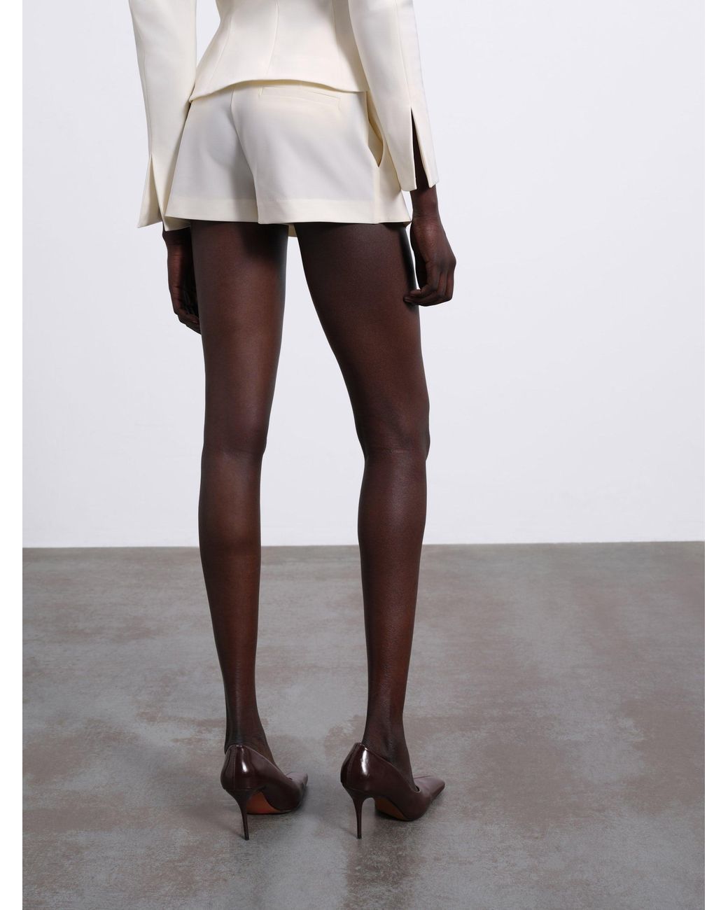Sélone White Elen Double Layer Shorts