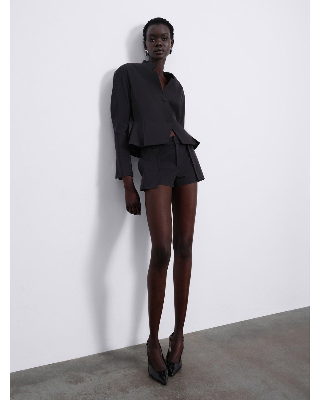 Sélone Black Elen Double Layer Shorts