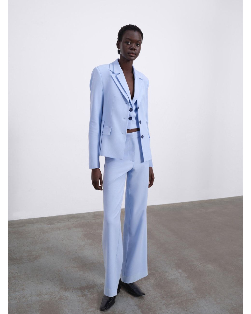 Sélone Blue Aura Slit Tailored Vest