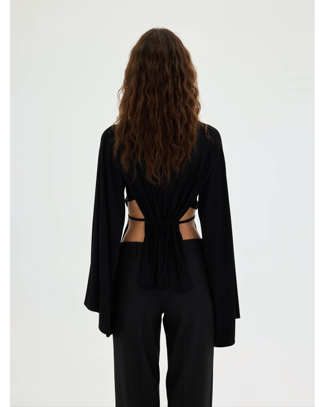 Sélone Studio Black Delphine Seamless Open-Back Top