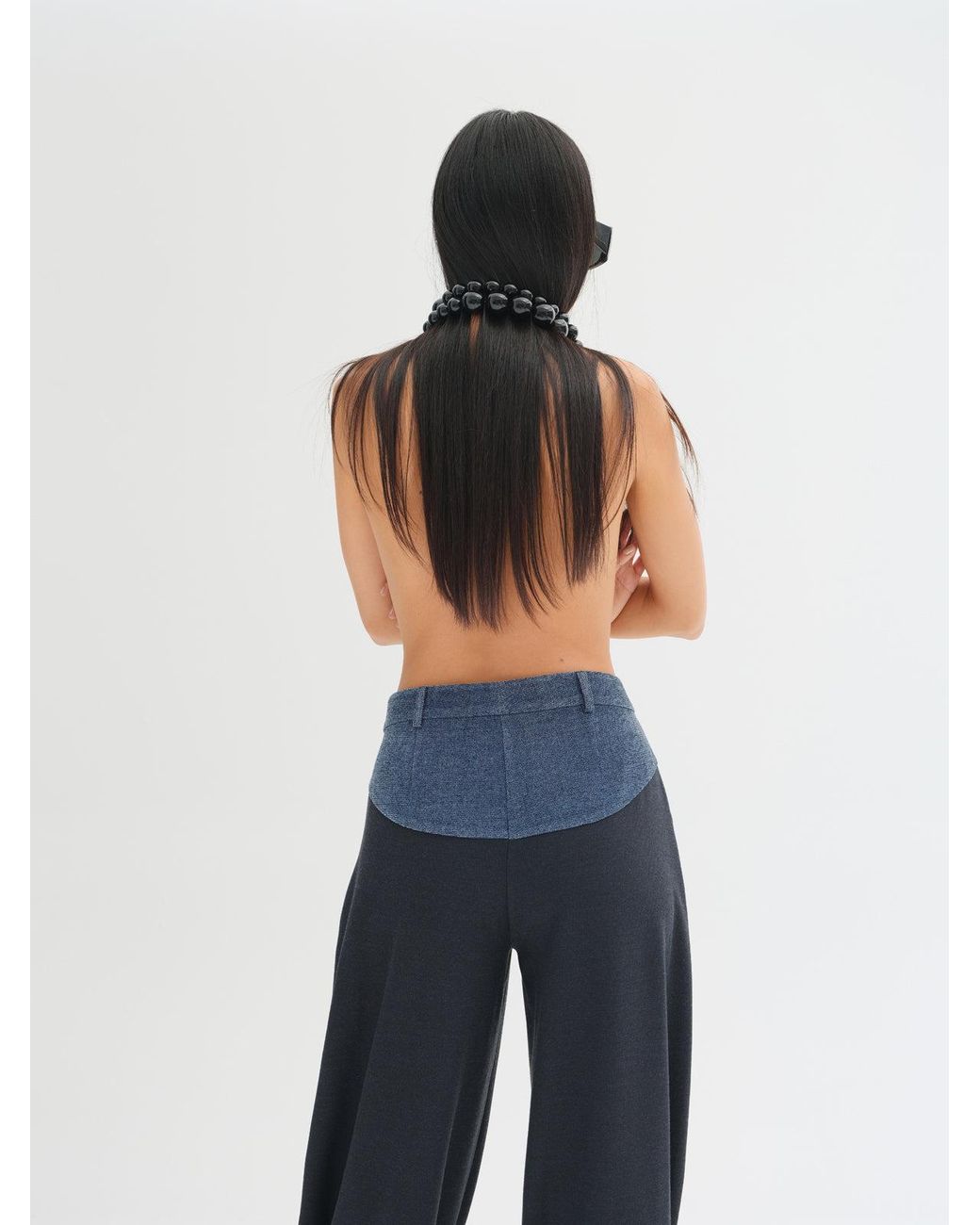 Sélone Studio Blue Noa Contrast-Panel Trousers