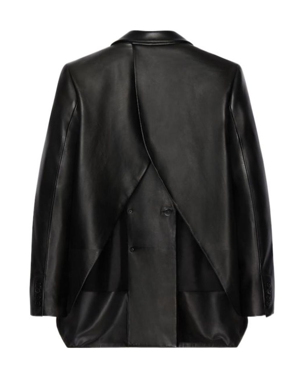 Givenchy Black Cutout Double-Breasted Leather Blazer