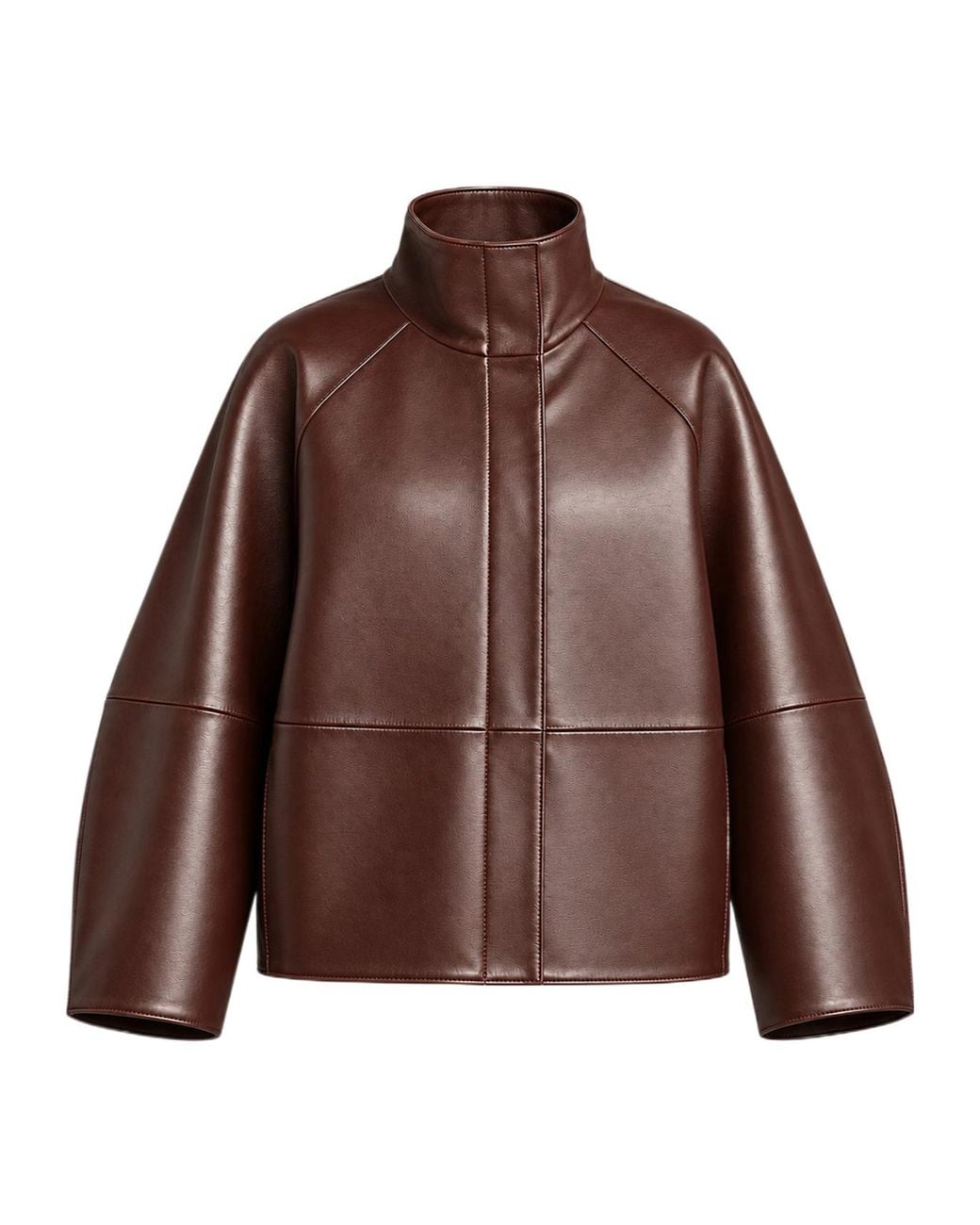 Soeur Brown Long-Sleeved Leather Jacket