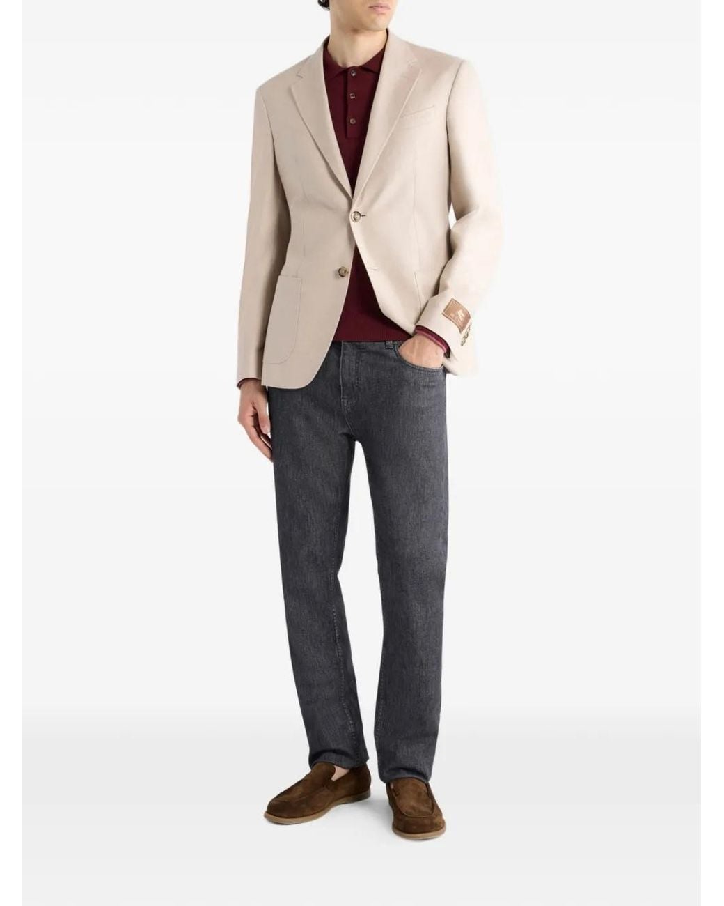 Etro Natural Single-Breasted Cotton-Blend Jacket for men