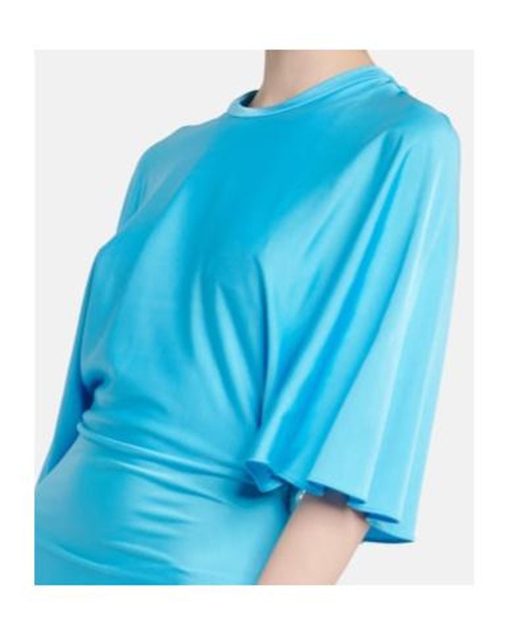 Stella McCartney Blue Draped Asymmetric Maxi Dress