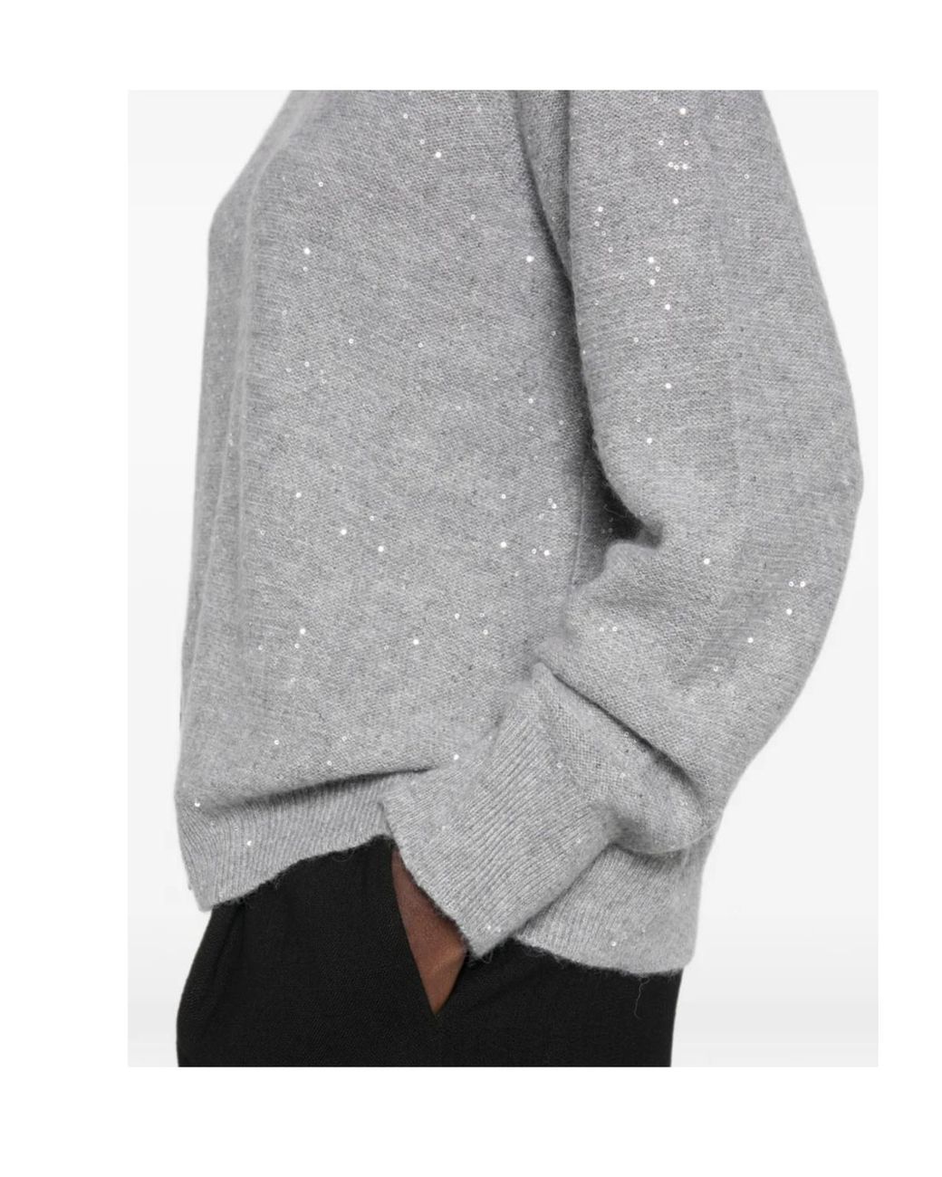 Fabiana Filippi Gray Sequin-Embellished Sweater