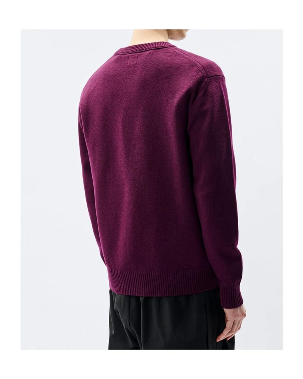 C P Company Purple Metropolis Series Extrafine Merino Wool Crewneck Sweater for men