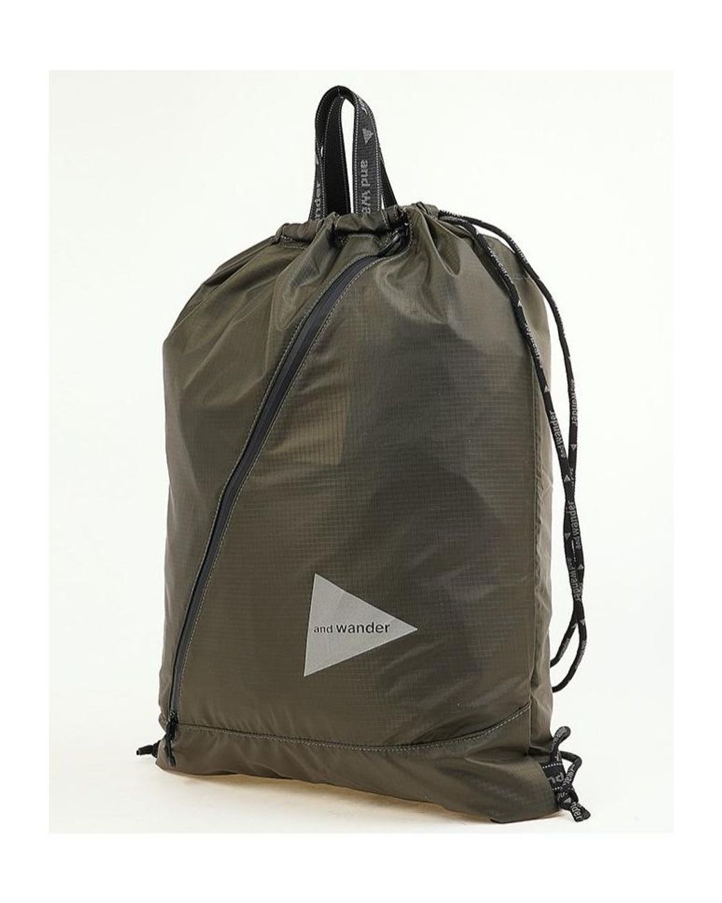 And Wander Green Drawstring Tote Bag for men