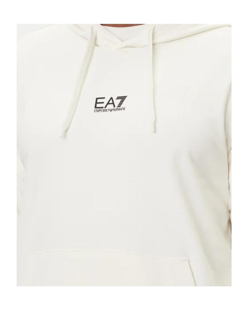 Emporio Armani White Logo-Print Hoodie for men